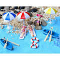 Miniatyrbilde 5 av 5: PVC Miniatyr Strandparaply Dekorasjon for Bonsai Mikro Landskap - Blå