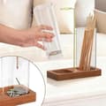 Miniatyrbild 2 av 5: 2-in-1 Scented Diffuser Glass Cup Holder Upside Down Incense Sticks Burner with Ash Catcher for Home Relaxation Multicolor rubber wood