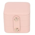 Miniatyrbillede 7 af 8: Smykkeæske Pink Bærbar Multi Layer PU Læder Smykke Rejsetaske til Hjem Ring Øreringe Halskæde