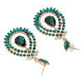 Miniatyrbillede 8 af 8: Vanddråbe Rhinestone Vedhæng Øreringe Elegant Legering Funklende Rhinestone Dangle Øreringe til Bryllup Grøn Mellem KC Guld