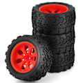 Pikkukuva 2 / 5: 4 kpl 118 mm 1/10 RC-kuorma-auton rengas 12 mm, punainen