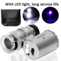 Miniatyrbillede 5 af 7: 60X LED forstørrelsesglas UV valutadetektorlampe Bærbar smykkeidentifikation Forstørrelsesglas