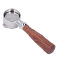 Miniatyrbillede 7 af 8: 51mm Bundløs Portafilter i Rustfrit Stål med 2 Ører Bundløs Filterholder Portafilter med Træhåndtag til Kaffemaskine Style 2