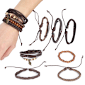 Miniatyrbillede 8 af 8: Unisex moderigtigt vævet armbånd Retro flerlags perlearmbånd Smykketilbehør