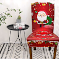 Miniatyrbild 3 av 4: Julstolsöverdrag - set med 4 stretchiga stolsöverdrag, blandmaterial och polyester, tvättbara överdrag, stolsdekoration för utomhusbruk, fest