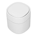 Miniatyrbillede 4 af 8: Mini skrivebords skraldespand affaldsbeholder opbevaring rengøring dåse med låg til sofabord toiletbord skrivebord bordplade hvid
