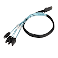 Pikkukuva 6 / 8: Mini SAS - 4 SATA -kaapeli 7-pin 12 Gbps tinattu kupari kullattu kosketin SFF 8087 - 4SATA -kaapeli pöytätietokoneen koteloon 1 metri / 3,3 jalkaa
