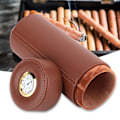 Miniatyrbillede 4 af 6: Bærbar brun lædercigar Humidor