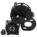 Miniatyrbilde 1 av 8: Holdbar sentertransmisjonsgirboks i stålmetall for Axial SCX10 1/10 RC-bil Svart