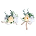 Miniatyrbilde 1 av 8: Corsage Utsøkt Bærbar Bryllup Brudepike Brudgom Perle Gul Håndleddsblomst Corsage Sett