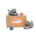 Miniatyrbild 2 av 5: Söta Grå Katt Plysch Bomulls Tofflor