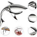 Miniatyrbillede 2 af 5: Mira-Tech Shark Zinklegering Fjeder Capo til Akustisk og Elektrisk Guitar med God Håndfølelse (Sølv)