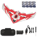 RC Flygplan Kit Glidflygplan Fjärrkontroll Flygplan EPP Skumflygplan med LED-ljus för Nybörjare Vuxna Barn Röd 1 Batteri