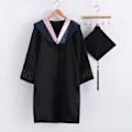 Miniatyrbillede 3 af 5: Elegant Pink Strikket Gradueringskjole Sæt - Jikaix M