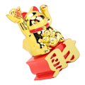 Miniatyrbillede 7 af 8: Lykkekat Ornament Vinkende Arm Tiltræk Rigdom Lykkekat Til Skrivebord Bil Kontor Butik Guld MLY23109