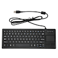 Miniatyrbillede 8 af 8: K 800 tastatur med touchpad kablet ultra tynd mini kompakt touch tastatur med HUB-funktion