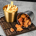 Miniatyrbilde 1 av 5: 350ml pommes frites-kopp, slitesterk, rustfritt stål for servering av pommes frites, sølv) 3 pakker