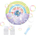 Miniatyrbild 1 av 8: Elektrisk bubbelmaskin regnbåge automatisk bubbelblåsare med ljus och musik sommar utomhusleksak bubbelmaskin