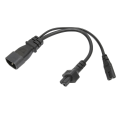 Miniatyrbillede 6 af 8: IEC320 C14 han til C5 C7 hun strømledning 1 i 2 ud 10A 250V vandtæt strømforlænger adapterkabel til LCD-skærme