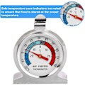 Miniatyrbilde 4 av 5: 3 stk. Stort Display Rustfritt Stål Temperatur Kjøleskapstermometer for Fryser med Hengekrok og Stativ (3 stk.)