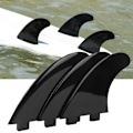 Miniatyrbillede 6 af 8: 3 stk. nylonfinnesæt højre midterste venstre til surfboard paddle board tilbehør sort surfboard finne