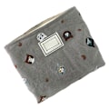 Miniatyrbillede 3 af 8: Lærred Makeup Taske Bærbar Kat Broderi Lynlås Lukning Lærred Toilettaske til Rejse Grå