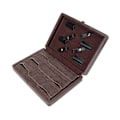 Miniatyrbillede 8 af 8: PU Læder Salon Saks Opbevarings Etui Hårklippesaks Organizer Box Brun Hår Styling Værktøjstaske til Barber Tilbehør
