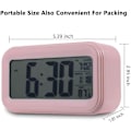 Miniatyrbild 3 av 5: Rosa digital väckarklocka med 4,5 tums LCD-skärm och batteribackup