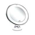 10X LED Makeup Mirror with Magnification, Lockable Suction Cup, 360 Degree Rotation, Adjustable for Home, Travel, Bathroom, Battery Operated