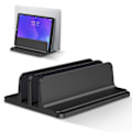 Miniatyrbillede 1 af 5: Dobbelt Vertikal Laptop Stand, Aluminium Legering Holder Sort