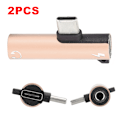 Pikkukuva 8 / 8: 2 kpl 2-in-1 TypeC - 3,5 mm:n ääniaukkoadapteri, latauskaapeli, kuulokemikrofonijakaja (kulta)