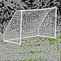 Pikkukuva 5 / 5: 3 Kokoa Jalkapalloverkko Jalkapallomaaliin Junior Urheiluharjoitteluun (vain jalkapalloverkko) Viileä Valkoinen 2,4 m x 1,8 m x 0,5 m x 1,2 m