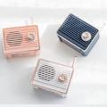 Pikkukuva 5 / 5: Langaton retrokaiutin, kannettava retro Bluetooth USB -kaiutin sisäänrakennetulla mikrofonilla, pöytäkoneen kirjahyllyn juhlakaiutin (musta)