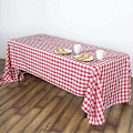 Miniatyrbillede 1 af 3: 2025 Nye Festartikler Rød Og Hvid Ternet Buffalo Plaid Gingham Stof Rektangulær Dug Til Sommer