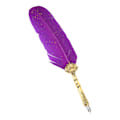 Miniatyrbild 6 av 8: Retro Feather Pen Set Presentförpackning Lila Klar Textur Rostfritt stål Graverad Spets Pole Quill Ink Pen Set