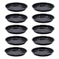 Miniatyrbillede 1 af 5: 10 stk. Plastik Runde Hjemmehave Potter Plantebakke Sort 12cm x 1.8cm