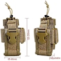 Miniatyrbild 3 av 5: Khaki Tactical Intercom-väska för CS-utrustning, utomhusaktiviteter och fältträning, Walkie Talkie-hölster för vandring, klättring och cykling