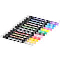Miniatyrbilde 8 av 8: 12 stk dobbeltlinjepenner fargerik håndmaling kontur stasjonær highlighter markør 12 farger