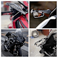 Miniatyrbild 1 av 5: Universell Justerbar Sidokåpa Spoiler med Speglar för Motorcykel, kompatibel med CBR650R YZF R1 YZF R6 T-MAX5