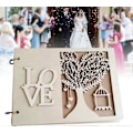 Miniatyrbilde 5 av 5: Rustikk gjestebok i tre for bryllup, forlovelse, scrapbooking