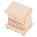 Miniatyrbillede 3 af 8: 1:12 Trædukkehus Sengebord Simuleret Levende 2 Skuffer Miniature Dukkehus Møbler