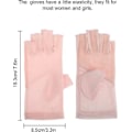 Miniatyrbillede 2 af 5: Solcreme Fingerless Handsker til Kvinder - Skridsikre Sommer UV-Beskyttende Kørehandsker (Pink)