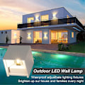 Miniatyrbillede 2 af 5: Udendørs LED Væglampe 12W Indendørs Væglampe 3000K Varm Hvid Vandtæt Design IP65 Udendørs Væglampe til Stue Soveværelse