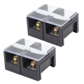 Miniatyrbilde 5 av 8: 2stk Wire Barrier Block Terminal Strip 600V 100A TC Fast Jern Dual Rader Terminal Strip med deksel Svart 2 Posisjoner (1002)