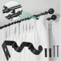 Miniatyrbilde 6 av 8: 3 sett gardinstang krokholder jernbrakett universell design hjemmedekorasjon for soverom