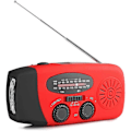 Miniatyrbilde 1 av 5: Bærbar solcelle radio, Håndsveiv selvforsynt AM/FM/NOAA radio, Dynamo værradio nødapparat med 3-LED lommelykt og telefonlader for Hiki