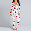 Miniatyrbilde 4 av 4: Sexy dame jumpsuit med rumpeklaff - Komfortable loungewear for nattøy XL leppene