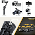 Miniatyrbillede 2 af 5: Smartphone Tripod Aluminiumlegering Mini Tripod med 1/4 Skruegevind til Digitalkamera Telefon Gimbal Stabilisator Sort