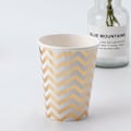 Miniatyrbillede 4 af 8: 8 stk. 270 ml dobbeltlags engangskopper Drikkekop Fødselsdagsfest Dekoration Tilbehør 8 stk. 270 ml dobbeltlags guldprægning Bølge