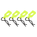 Pikkukuva 8 / 8: 4 kpl metallirunkoiset kuoret kiinnikkeet soljet 1/10 RC kauko-ohjattava auto osat tarvikkeet (keltainen vihreä)